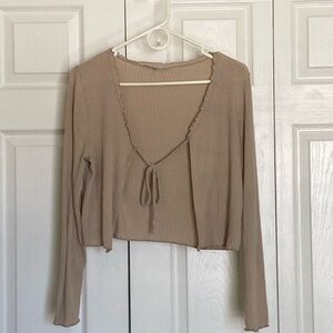 Ribbed Gaze Long Sleeved Cami